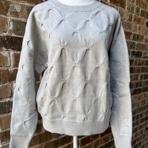 Light gray pin tuck sweater